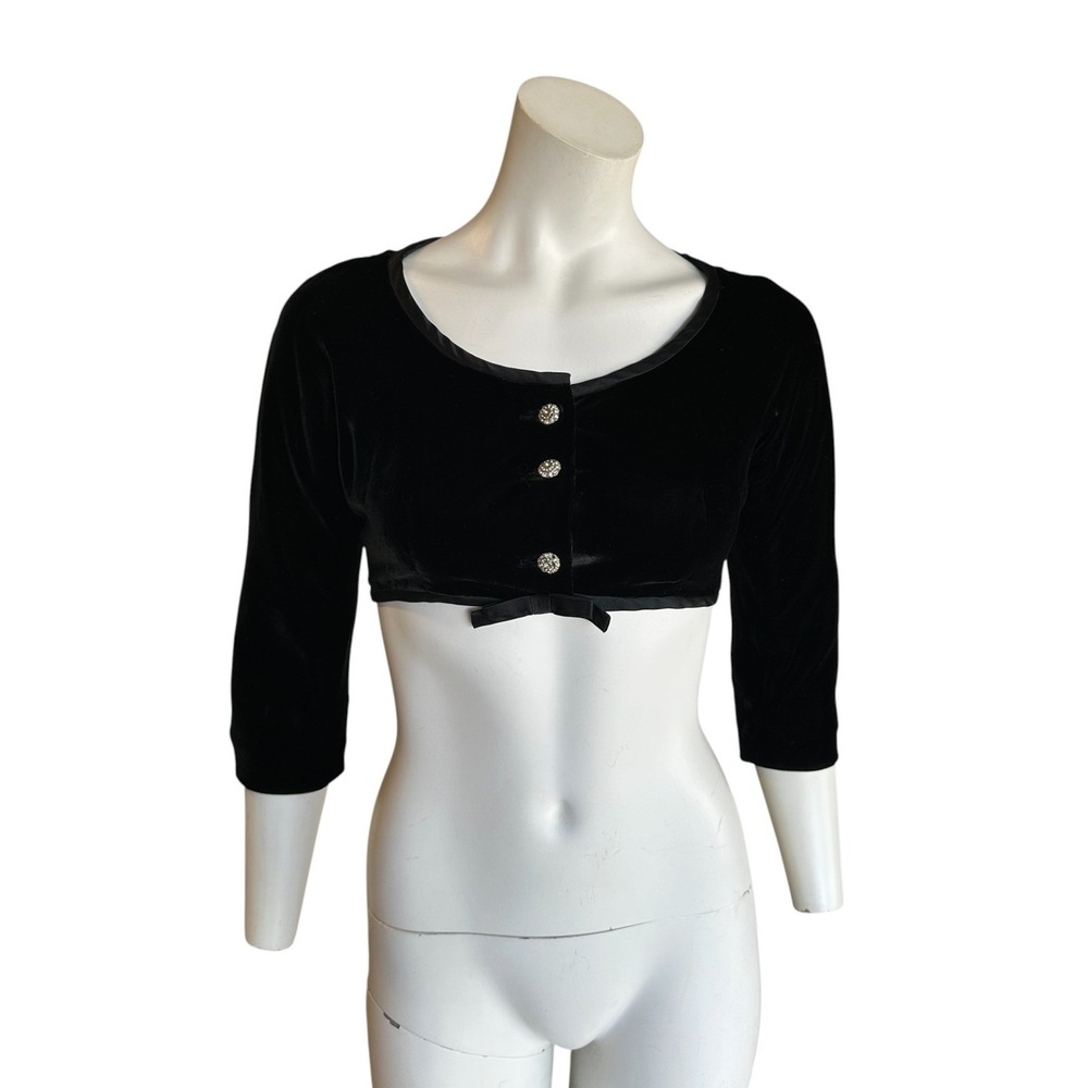 Vintage 50s velvet bombshell cropped bolero Neiman Marcus Pinup Rockabilly